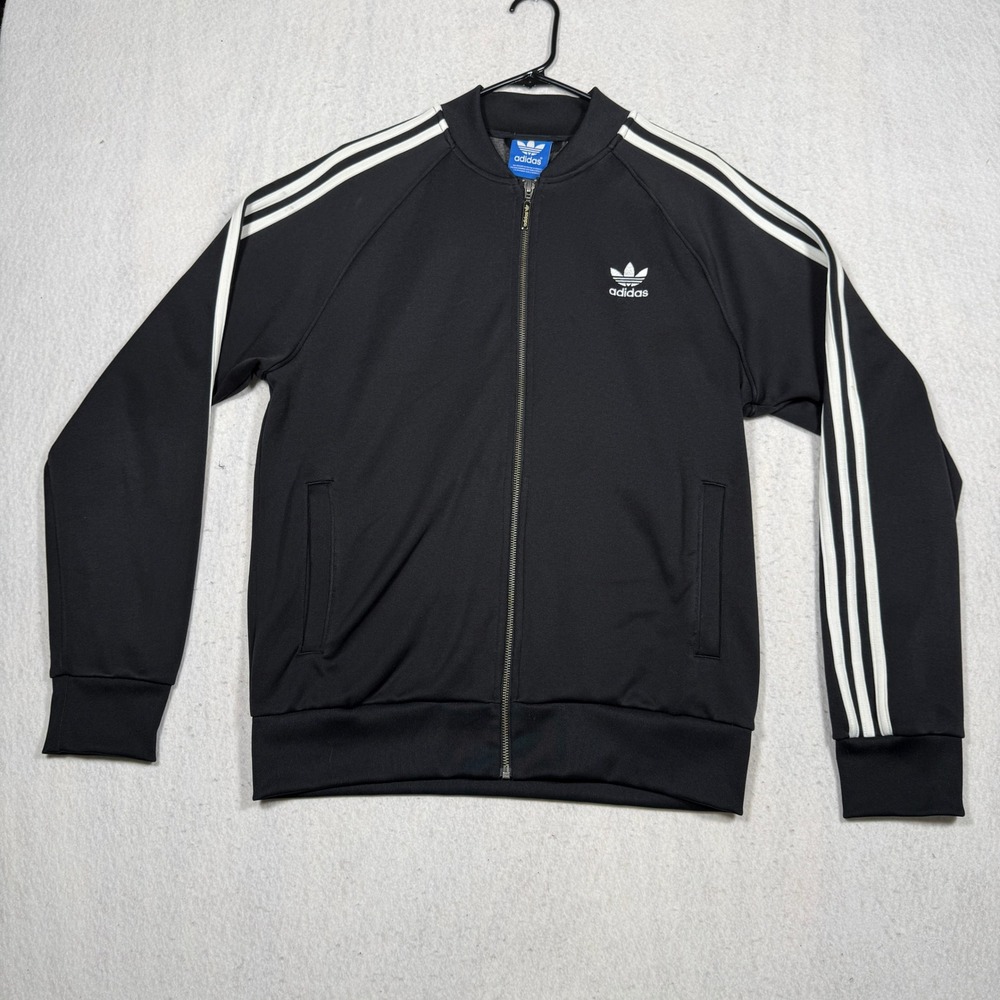 Adidas Originals Mens Superstar Track Jacket Black White Stripes Large